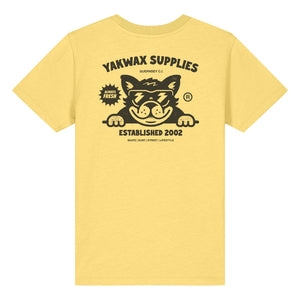 Yakwax Bulldog Kids T-Shirt - Yellow/Mono - Boys Surf Brand T-Shirt by Yakwax