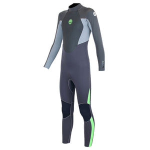 Alder Junior Stealth 5/4/3Mm Kids Backzip Wetsuit - Jet - Kids Full Length Wetsuit by Alder