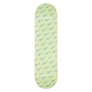 April 8.25" Yuto Chrome Script Deck - Green - Skateboard Deck by April 8.25 inch