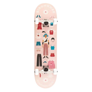 Birdhouse Lizzie Armanto Paper Dolls Stage 1 Complete Skateboard - Pink - Complete Skateboard by Birdhouse 8.0 inch