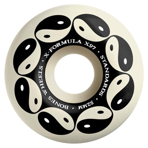 Bones 52mm Ying Yang 97A V1 Skateboard Wheels - White - Skateboard Wheels by Bones 52mm
