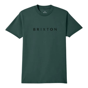 Brixton Alpha Line T-Shirt - Forest Green - Mens Graphic T-Shirt by Brixton
