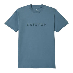 Brixton Alpha Line T-Shirt - Harbor Blue - Mens Graphic T-Shirt by Brixton