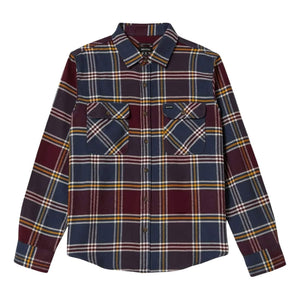 Brixton Bowery Flannel Shirt - Mood Indigo/Port/Saffron - Mens Flannel Shirt by Brixton