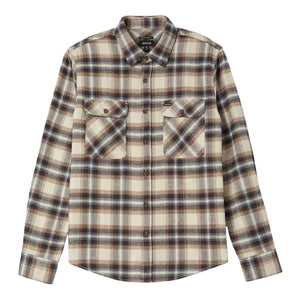 Brixton Bowery Flannel Shirt - Soft Brown Plaid - Mens Flannel Shirt by Brixton
