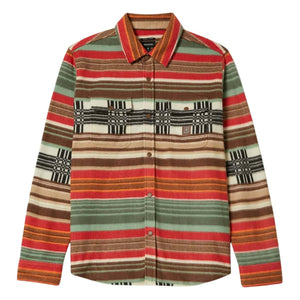 Brixton Bowery Longsleeve Arctic Stretch Fleece Shirt - Multi Blanket Stripe - Mens Flannel Shirt by Brixton