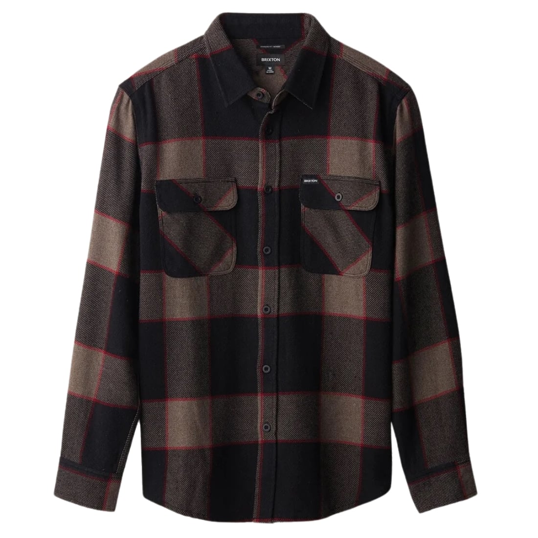 Brixton Bowery Longsleeve Flannel Shirt - Heather Grey/Charcoal - Mens Flannel Shirt by Brixton