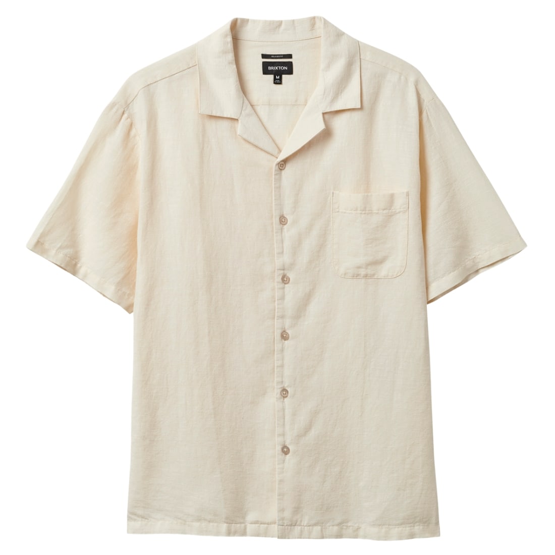 Brixton Bunker Linen Blend Short Sleeve Shirt - Whitecap