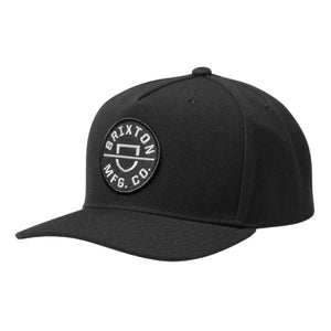 Brixton Crest C MP Snapback Cap - Black - Snapback Cap by Brixton One Size