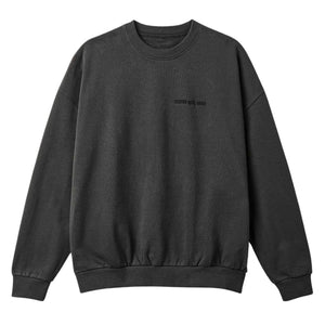 Brixton Embroidered Heavy Weight Crew - Washed Black - Mens Crew Neck Sweatshirt by Brixton