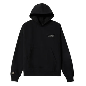 Brixton Embroidered Heavy Weight Hood - Black - Mens Pullover Hoodie by Brixton