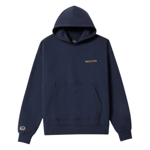 Brixton Embroidered Heavy Weight Hood - Mood Indigo - Mens Pullover Hoodie by Brixton