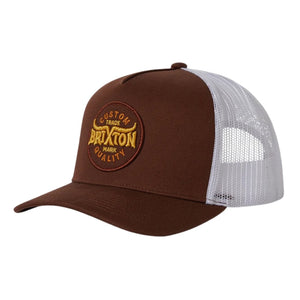 Brixton Gibson C NP MP Trucker Hat - Brown/Off White - Trucker Cap by Brixton One Size