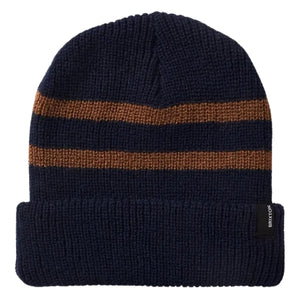 Brixton Heist Beanie - Navy/Bison - Fold Beanie by Brixton One Size