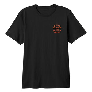 Brixton Oath V T-Shirt - Black/Classic Orange/White - Mens Graphic T-Shirt by Brixton