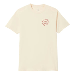 Brixton Oath V T-Shirt - Cream/Brick Red - Mens Graphic T-Shirt by Brixton