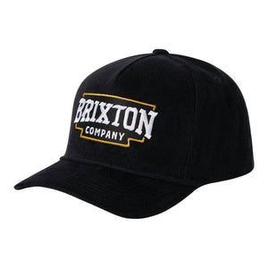 Brixton Pierson C NP MP Snapback Cap - Black Corduroy - Snapback Cap by Brixton One Size