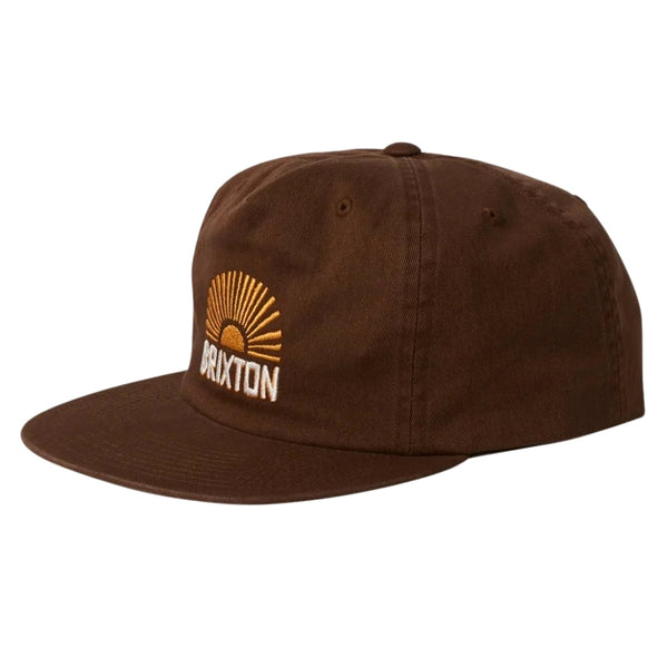 Brixton Sol HP Snapback Cap Brown Sol Wash Free UK Delivery
