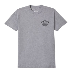 Brixton Straton T-Shirt - Heather Grey - Mens Graphic T-Shirt by Brixton