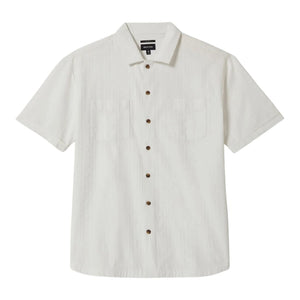 Brixton The Vintage Short Sleeve Woven Shirt - Off White Jacquard Stripe - Mens Casual Shirt by Brixton