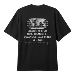 Brixton Union Heavyweight Relaxed T-Shirt - Black Classic Wash - Mens Graphic T-Shirt by Brixton