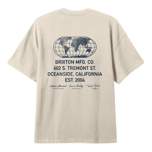 Brixton Union Heavyweight Relaxed T-Shirt - Cream Classic Wash - Mens Graphic T-Shirt by Brixton