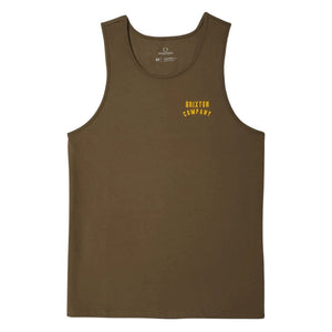 Brixton Woodburn Tank Top Vest - Ivy Green/Ray Flower - Mens Skate Brand Vest/Tank Top by Brixton