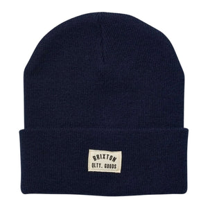 Brixton Woodburn Watch Cap Beanie - Navy - Fold Beanie by Brixton
