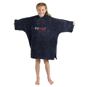 Dryrobe Kids Organic Cotton Towelling Robe - Navy - Changing Robe Poncho Towel by Dryrobe 10-14 Years