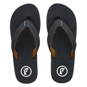 Foamlife Traad Flip Flop Sandals - Black/Slate Grey - Mens Flip Flops by FoamLife