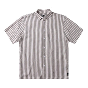 Former Reynolds Stripe Short Sleeve Shirt - Chocolate - Mens Casual Shirt by Former