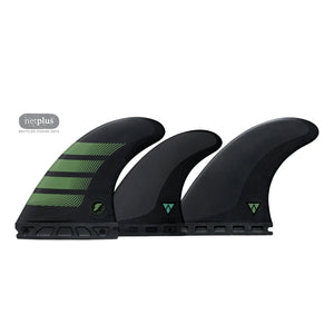 Futures F8 Alpha 5-Fin Surfboard Fins - Carbon/Olive - Futures Fins by Futures Large Fins