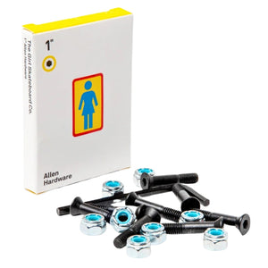 Girl Longneck Skateboard Truck Allen 1" Bolts - Black/Chrome - Skateboard Truck Bolts by Girl 1 inch