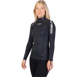 Gul Womens UV Protection Long Sleeve Rash Vest Top - Black - Womens UV Rash Vest by Gul