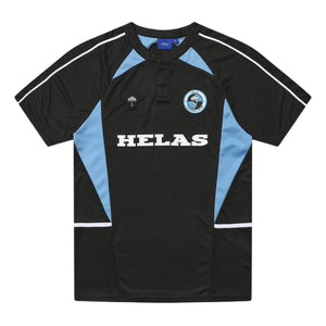 Helas Dolphin Football Polo T-Shirt - Black/Blue - Mens Graphic T-Shirt by Helas