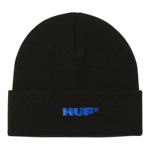 Huf All Caps Cuff Beanie - Black - Fold Beanie by Huf