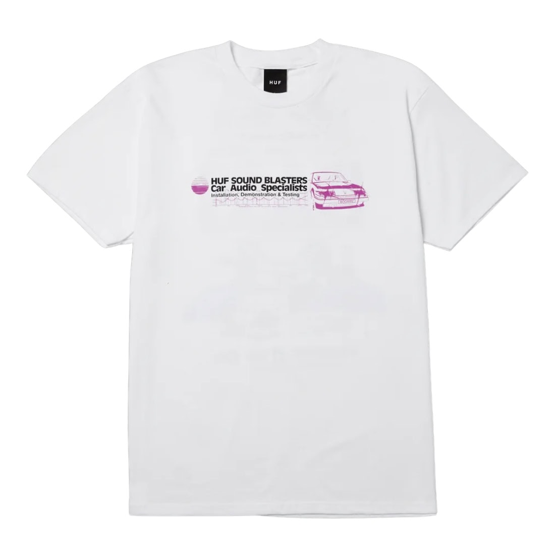 Huf Bass Power T-Shirt - White - Mens Graphic T-Shirt by Huf