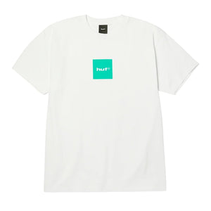 Huf Box Logo Tee - White/Teal - Mens Graphic T-Shirt by Huf