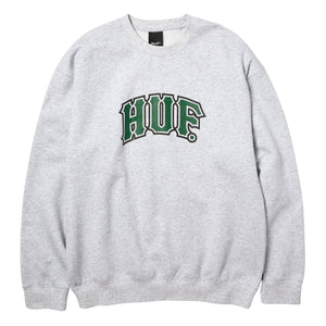 Huf Classic Arch Crew - Heather Grey - Mens Crew Neck Sweatshirt by Huf