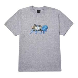 Huf Paws T-Shirt - Heather Grey - Mens Graphic T-Shirt by Huf