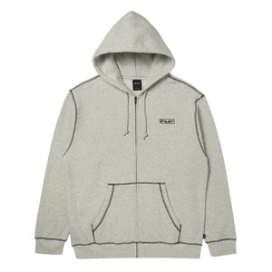 Huf Stretch Full Zip Hoodie - Ash - Mens Zip Up Hoodie by Huf