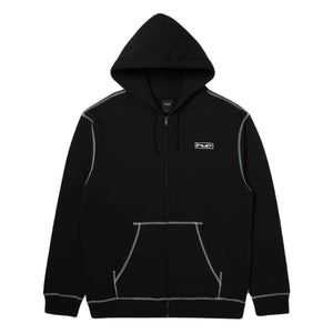 Huf Stretch Full Zip Hoodie - Black - Mens Zip Up Hoodie by Huf