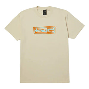Huf Stretch T-Shirt - Cream - Mens Graphic T-Shirt by Huf