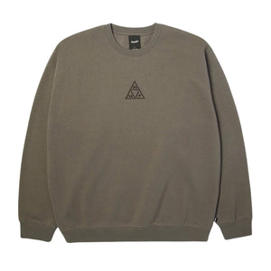 Huf Triple Triangle Embroidered Crew - Dark Earth/Brown