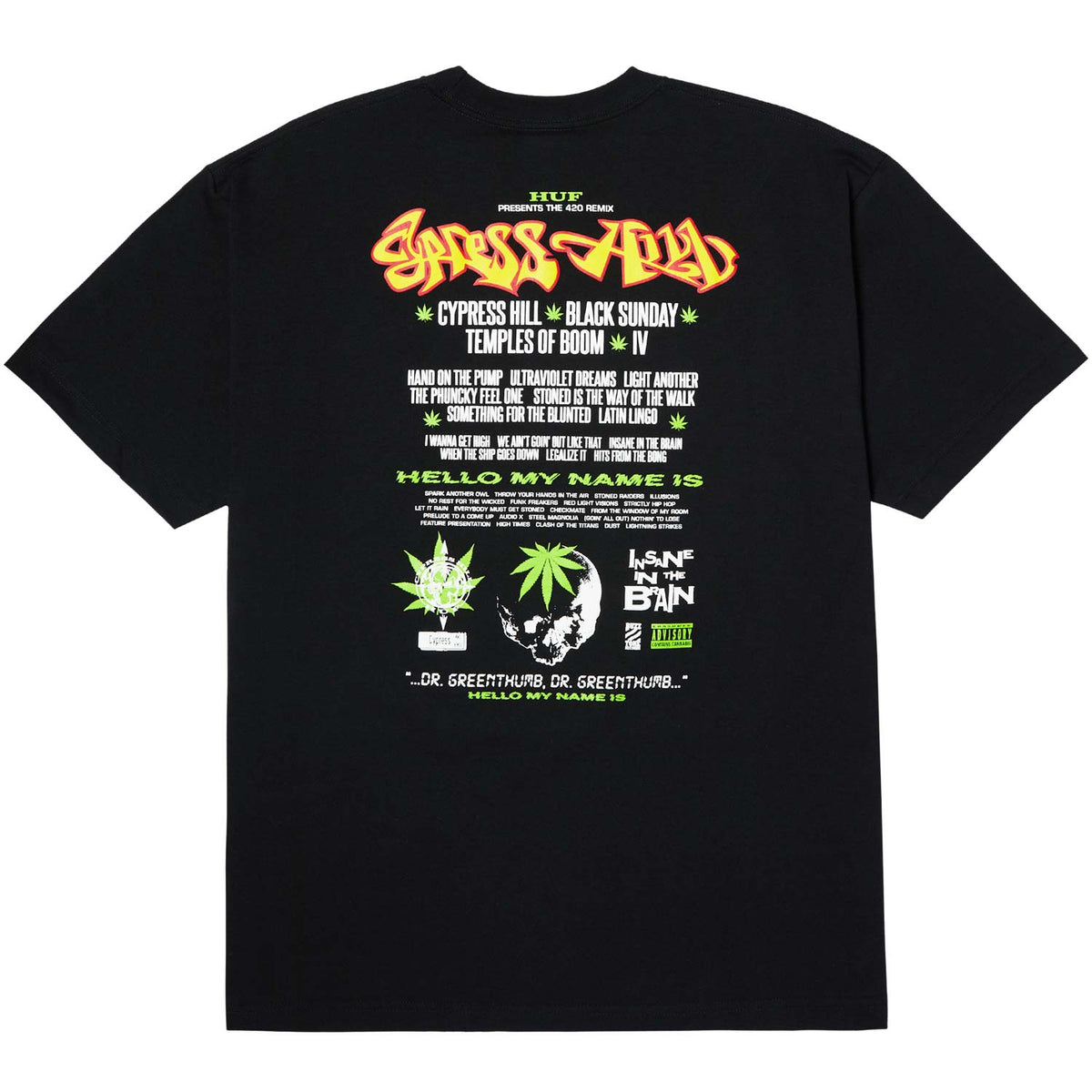 Huf X Cypress Hill Dr Greenthumb T-Shirt - Black - Mens Graphic T-Shirt by Huf