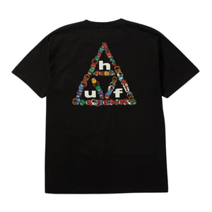 Huf x Spitfire Sticker TT T-Shirt - Black - Mens Graphic T-Shirt by Huf