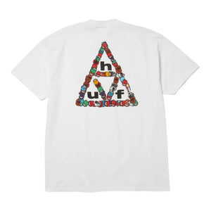 Huf x Spitfire Sticker TT T-Shirt - White - Mens Graphic T-Shirt by Huf