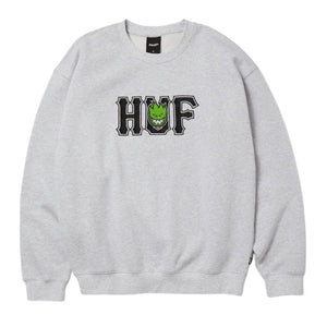 Huf x Spitfire Union Crewneck - Heather Grey - Mens Crew Neck Sweatshirt by Huf