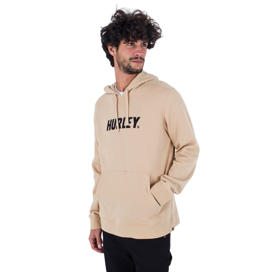 Hurley Fastlane Solid Pullover Fleece Hoodie - Vanilla Bean - Mens Pullover Hoodie by Hurley