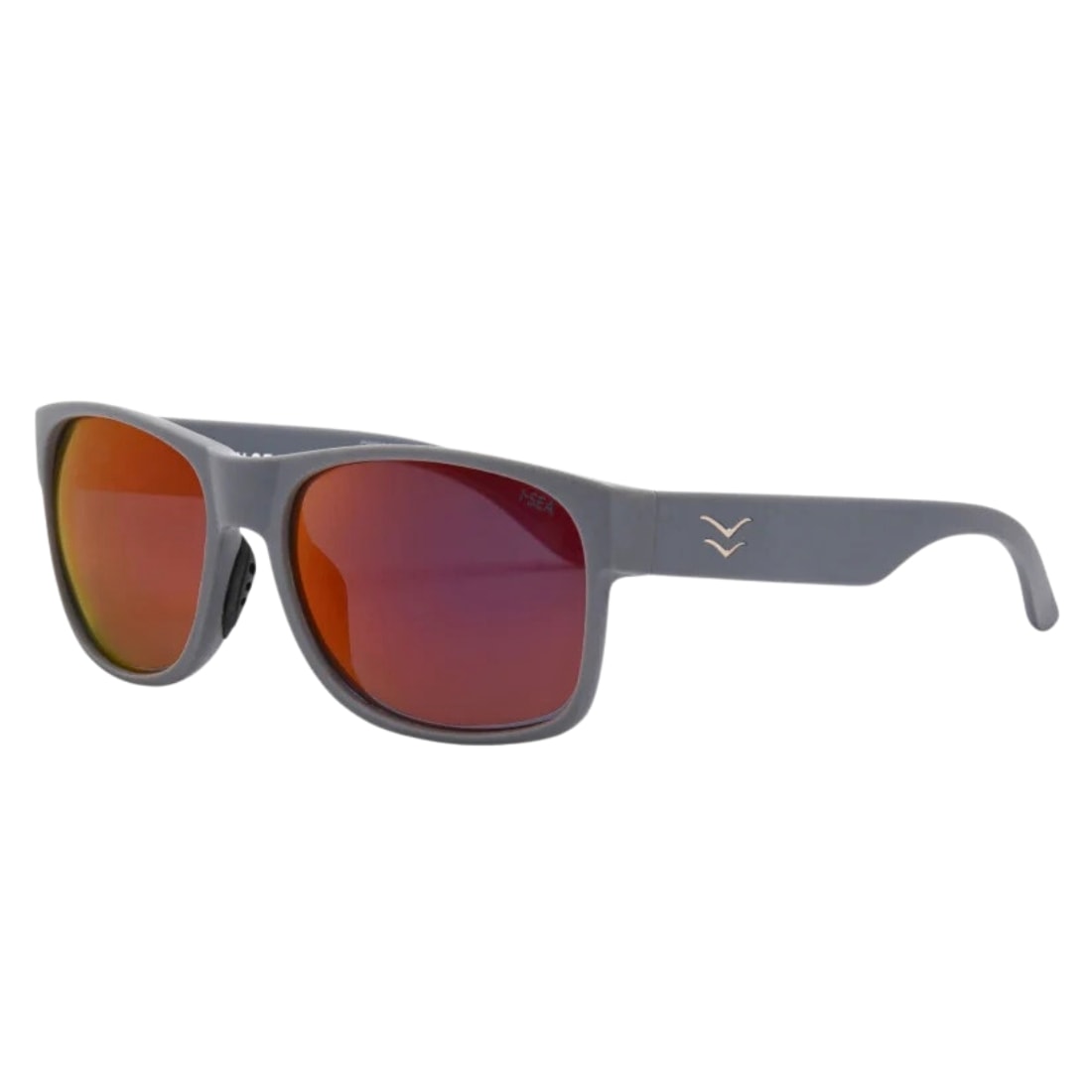 I-Sea Seven Seas Polarised Sunglasses - Matte Grey/Red - Square/Rectangular Sunglasses by I-Sea